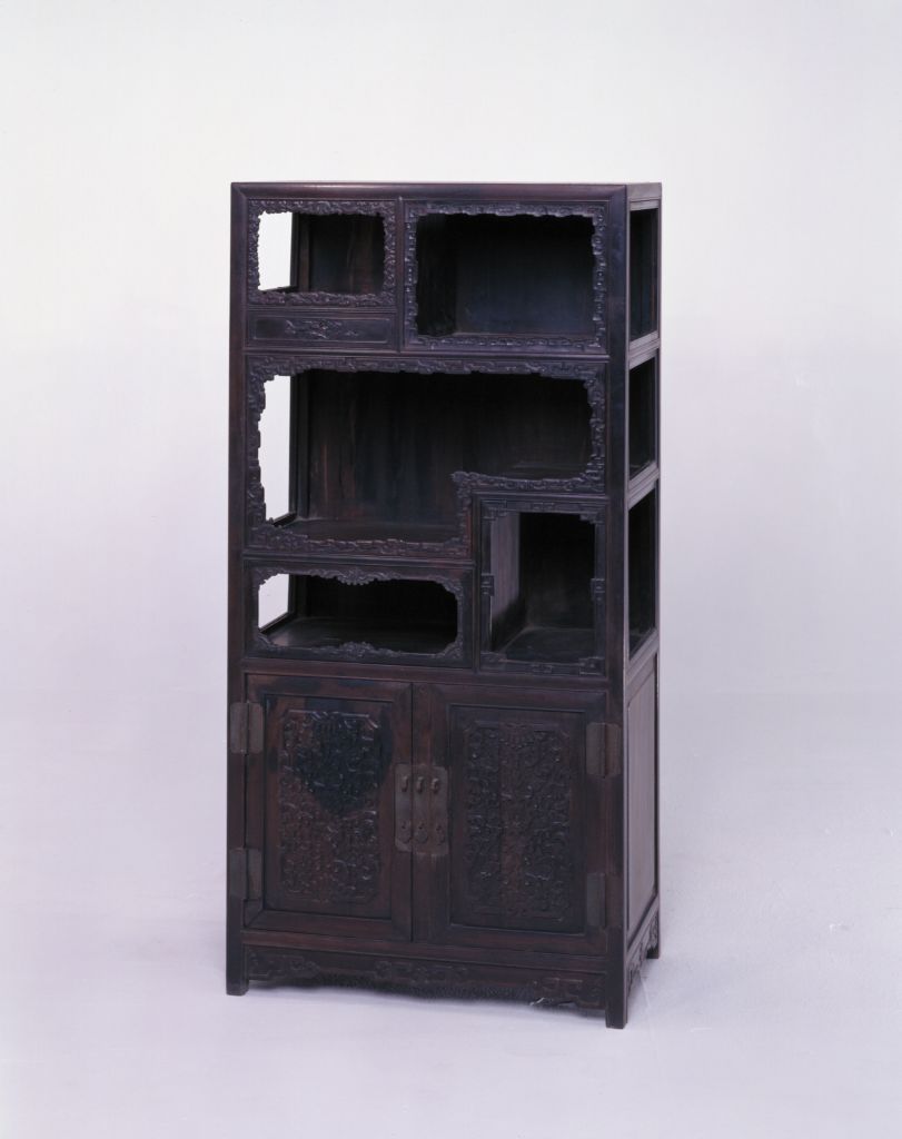 图片[1]-Red sandalwood carved cabinet lattice-China Archive